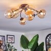 Chehalis ceiling light, globe light Amber, clear, 6-light sources