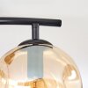 Ripoll ceiling light, globe light Amber, clear, 2-light sources
