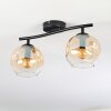 Ripoll ceiling light, globe light Amber, clear, 2-light sources