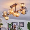 Chehalis ceiling light, globe light Amber, Smoke-coloured, 8-light sources