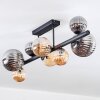 Chehalis ceiling light, globe light Amber, Smoke-coloured, 8-light sources