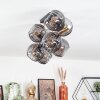 Koyoto ceiling light, globe light gold, black, 8-light sources