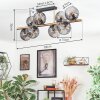 Koyoto ceiling light, globe light gold, black, 8-light sources