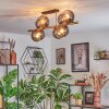 Koyoto ceiling light, globe light gold, black, 8-light sources