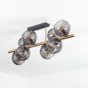 Koyoto ceiling light, globe light gold, black, 8-light sources