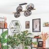 Koyoto ceiling light, globe light gold, black, 8-light sources