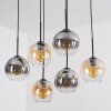 Koyoto hanging light, globe light, pendant light Amber, clear, Smoke-coloured, 6-light sources