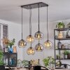 Koyoto hanging light, globe light, pendant light Amber, clear, Smoke-coloured, 6-light sources