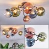 Chehalis ceiling light, globe light blue, green, clear, coppery, 6-light sources