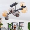 Chehalis ceiling light, globe light Amber, Smoke-coloured, 8-light sources