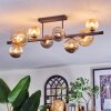 Chehalis ceiling light, globe light Amber, Smoke-coloured, 8-light sources