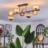 Chehalis ceiling light, globe light Amber, Smoke-coloured, 8-light sources