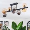 Chehalis ceiling light, globe light Amber, Smoke-coloured, 8-light sources