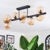 Chehalis ceiling light, globe light Amber, 8-light sources