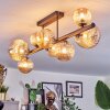Chehalis ceiling light, globe light Amber, 8-light sources