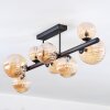 Chehalis ceiling light, globe light Amber, 8-light sources