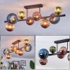Chehalis ceiling light, globe light blue, green, coppery, 8-light sources