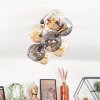 Koyoto ceiling light, globe light gold, black, 8-light sources