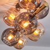 Koyoto ceiling light, globe light gold, black, 8-light sources