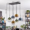 Koyoto hanging light, globe light, pendant light blue, gold, green, clear, 6-light sources