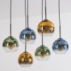Koyoto hanging light, globe light, pendant light blue, gold, green, clear, 6-light sources