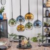 Koyoto hanging light, globe light, pendant light blue, gold, green, clear, 6-light sources