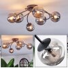 Chehalis ceiling light, globe light 64 cm Smoke-coloured, 6-light sources