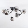 Chehalis ceiling light, globe light 64 cm Smoke-coloured, 6-light sources