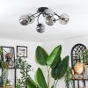 Chehalis ceiling light, globe light 58 cm Smoke-coloured, 6-light sources
