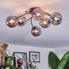 Chehalis ceiling light, globe light 58 cm Smoke-coloured, 6-light sources
