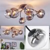 Chehalis ceiling light, globe light clear, Smoke-coloured, 6-light sources