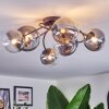 Chehalis ceiling light, globe light clear, Smoke-coloured, 6-light sources