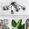 Chehalis ceiling light, globe light Smoke-coloured, 6-light sources