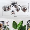 Chehalis ceiling light, globe light Smoke-coloured, 6-light sources