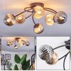 Chehalis ceiling light, globe light Amber, Smoke-coloured, 6-light sources