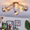 Chehalis ceiling light, globe light Amber, Smoke-coloured, 6-light sources