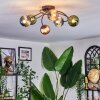 Chehalis ceiling light, globe light 56 cm blue, green, coppery, 6-light sources