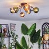 Chehalis ceiling light, globe light blue, green, coppery, 6-light sources
