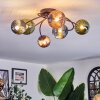 Chehalis ceiling light, globe light blue, green, coppery, 6-light sources