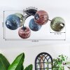 Chehalis ceiling light, globe light 56 cm blue, green, coppery, 6-light sources