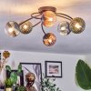 Chehalis ceiling light, globe light 56 cm blue, green, clear, coppery, 6-light sources