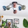 Chehalis ceiling light, globe light 56 cm blue, green, clear, coppery, 6-light sources