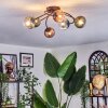 Chehalis ceiling light, globe light 56 cm blue, green, clear, coppery, 6-light sources
