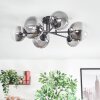 Chehalis ceiling light, globe light 20 cm clear, Smoke-coloured, 6-light sources