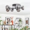 Chehalis ceiling light, globe light 20 cm clear, Smoke-coloured, 6-light sources