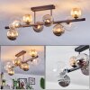 Chehalis ceiling light, globe light Amber, clear, Smoke-coloured, 8-light sources