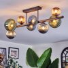 Chehalis ceiling light, globe light blue, green, coppery, 8-light sources