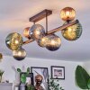 Chehalis ceiling light, globe light blue, green, coppery, 8-light sources