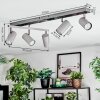 Javel ceiling light, ceiling spotlight chrome, grey, black, 5-light sources