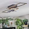 Hyacinthe ceiling light, Ceiling fan light LED chrome, black, 1-light source, Remote control